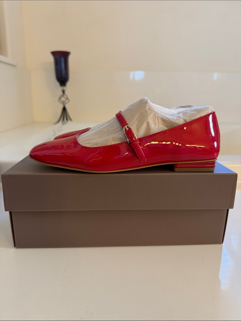 Franco Sarto Red Patent Mary Jane Flats